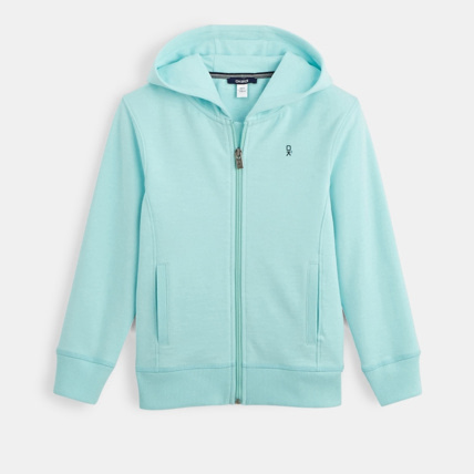 Avis Sweat-shirt uni à capuche bleu garçon OKAIDI 1