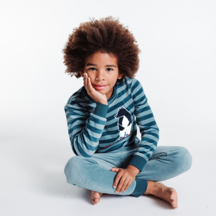 Avis Pyjama 2 pièces en velours motif ours bleu garçon OKAIDI 1