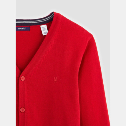 Avis Gilet fin col V rouge garçon OKAIDI 3