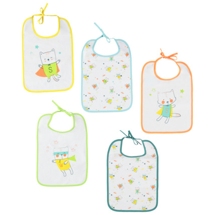 Avis Lot de 5 bavoirs à motifs colorés printés Prémaman 1
