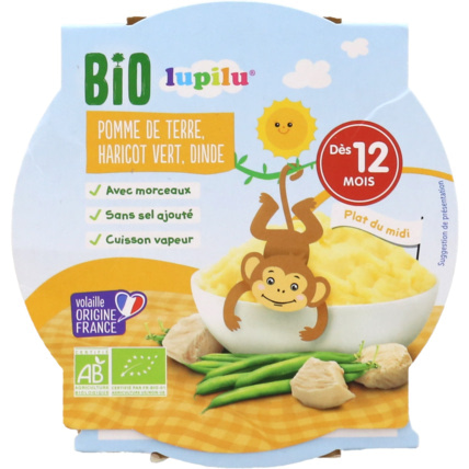 Avis Assiettes 12 mois Bio - Pomme de terre, haricots verts, dinde lupilu® 1
