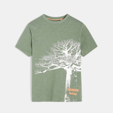 Avis T-shirt over size motif nature vert garçon OKAIDI 1