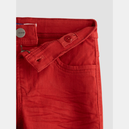 Avis Pantalon skinny en toile rouge garçon OKAIDI 3
