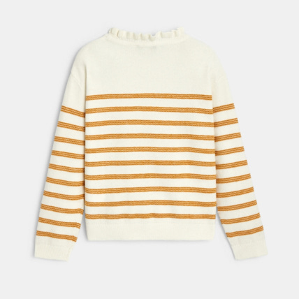 Avis Pull marin à col collerette jaune fille OKAIDI 4