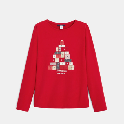 Avis T-shirt coton bio stretch avent rouge fille OKAIDI 2
