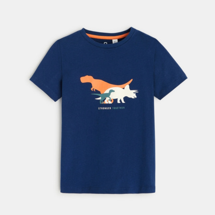 Avis T-shirt motif dinosaures bleu garçon OKAIDI 1