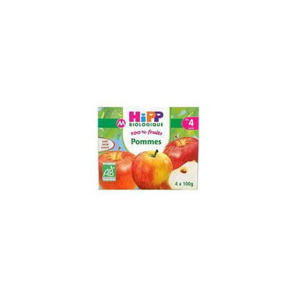 Avis Pommes 100% fruits - 4 coupelles x 100g - 4 mois HIPP 1