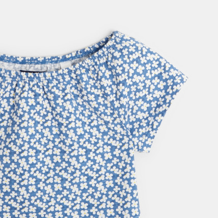 Avis T-shirt imprimé fleuri bleu fille OKAIDI 2