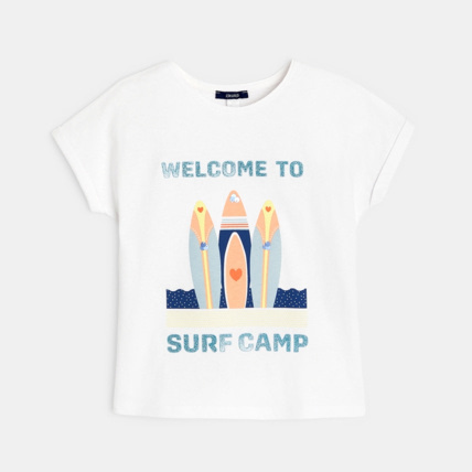 Avis T-shirt manches courtes Welcome to... bleu fille OKAIDI 1