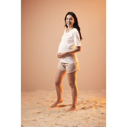 Avis Short de grossesse en molleton avec lurex uni Prémaman 1
