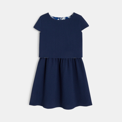Avis Robe crêpée + Top réversible bleue fille OKAIDI 1