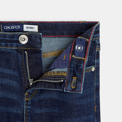 Avis Jean skinny en coton biologique recyclé bleu fille OKAIDI 2