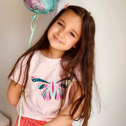 Avis T-shirt manches courtes à motif Papillon rose fille OKAIDI 4
