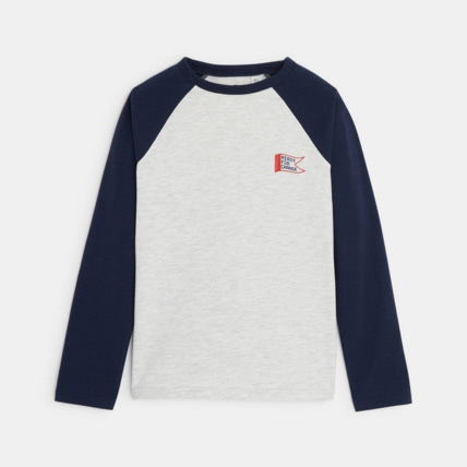 Avis T-shirt bicolore à message "Ready for Change" bleu garçon OKAIDI 2