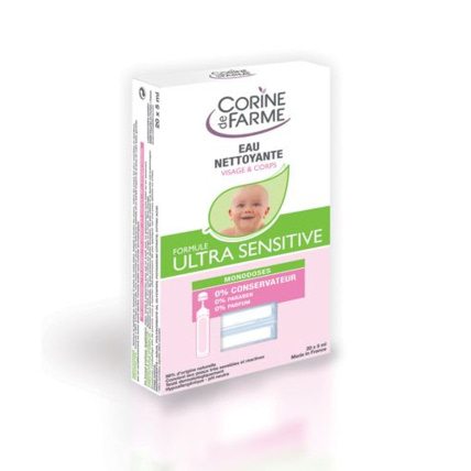 Avis Eau nettoyante bébé Ultra sensitive Visage et Corps CORINE DE FARME 1