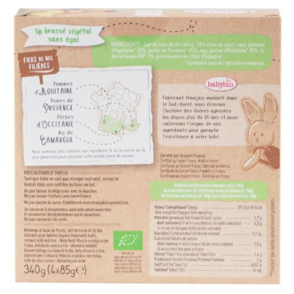 Avis Gourdes Lactées Mes Brassés Lait de Coco Pomme Poire Babybio 2