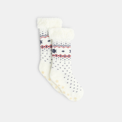 Avis Chaussettes montantes antidérapantes blanches fille OKAIDI 1