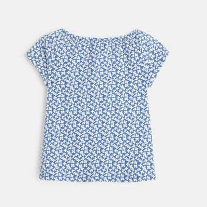 Avis T-shirt imprimé fleuri bleu fille OKAIDI 3