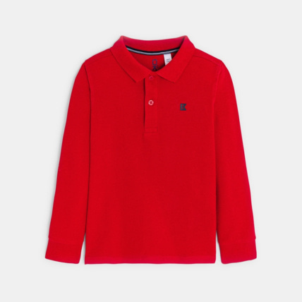Avis Polo manches longues rouge garçon OKAIDI 1