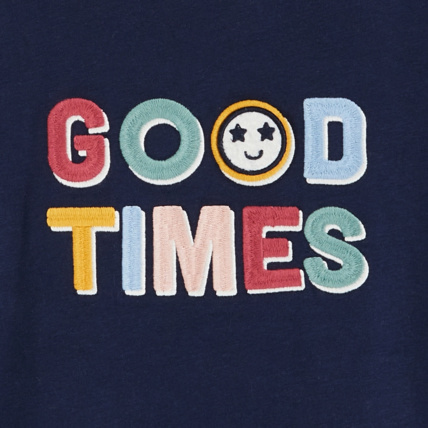 Avis T-shirt à message "FEEL GOOD" bleu fille OKAIDI 4