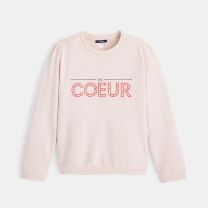 Avis Sweat molleton broderie coeur rose fille OKAIDI 2