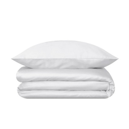 Avis Housse de couette en satin de coton - Blanc Pur Mon Lit Cabane 1