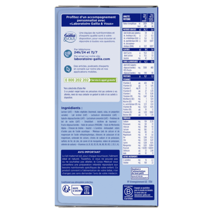 Avis Calisma POCKET 1, Lait en poudre en doses pré-mesurées Laboratoire Gallia 7