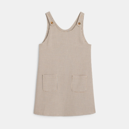 Avis Robe chasuble à carreaux marron fille OKAIDI 2