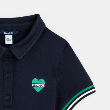 Avis Robe polo manches courtes bleue fille OKAIDI 3