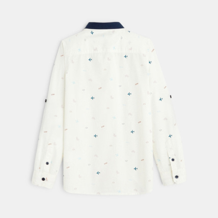 Avis Chemise imprimée col contrasté blanche garçon OKAIDI 2