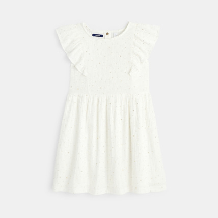 Robe en gaze de coton double blanche fille OKAIDI Comparateur Avis Prix