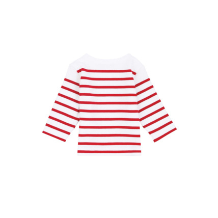 Avis Marinière "Amiral" Baby - coton épais - Blanc/Braise ARMOR-LUX 3