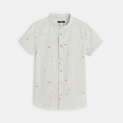 Avis Chemise rayée imprimée manches courtes bleue garçon OKAIDI 1