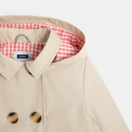 Avis Trench enduit déperlant à capuche amovible beige fille OKAIDI 3