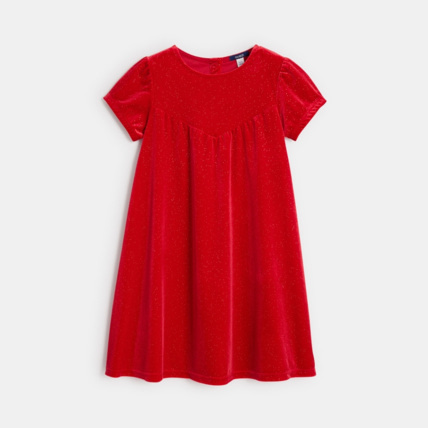 Avis Robe en panne de velours pailletée rouge fille OKAIDI 2