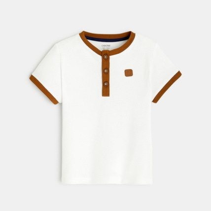 Avis T-shirt col tunisien maille piquée OBAÏBI 1