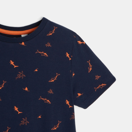 Avis T-shirt manches courtes à petits motifs bleu garçon OKAIDI 2