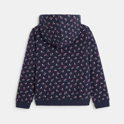 Avis Sweat-shirt à capuche motif petites fleurs bleu fille OKAIDI 3