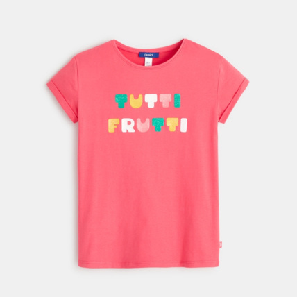 Avis T-shirt à message "tutti frutti" rose fille OKAIDI 2