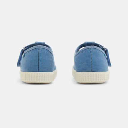Avis Ballerines toile forme salomé bleues fille OKAIDI 4