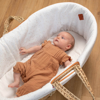 Avis Habillage de couffin en gaze de coton, Pois Dorés Sevira Kids 8