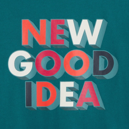 Avis T-shirt à message "New Good Idea" turquoise garçon OKAIDI 3