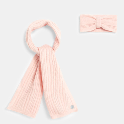 Avis Echarpe et headband en tricot assortis rose fille OKAIDI 1