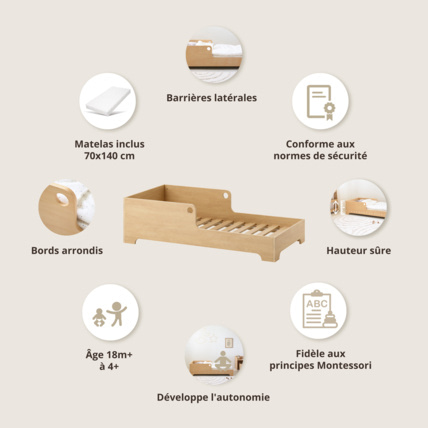 Avis Lit au sol avec matelas Montessori Ellipse Petite Amélie 3