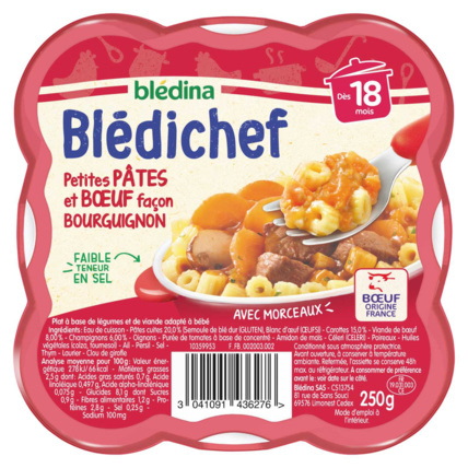 Avis BLEDICHEF - Petites pâtes et boeuf façon bourguignon Blédina 1