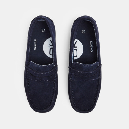 Avis Mocassins croûte de cuir bleu garçon OKAIDI 2