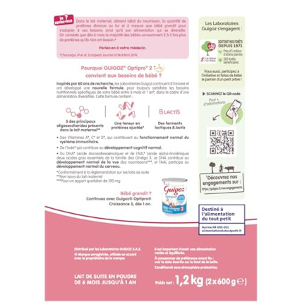Avis Optipro 2 Lait en poudre 2ème Âge Guigoz 3