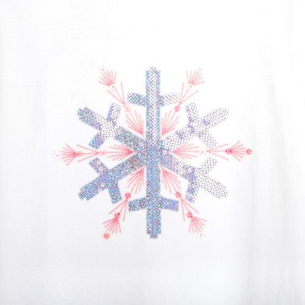 Avis T-shirt coton bio sequins et broderies flocon blanc fille OKAIDI 3