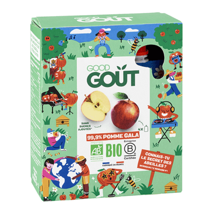 Avis Pack de 4 compotes sans sucres ajoutés Pomme Gala Bio Good Goût 1
