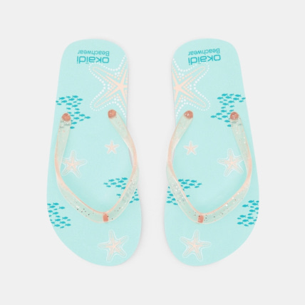 Avis Tong étoile de mer fluo bleues fille OKAIDI 2